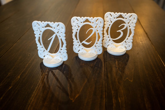 3-D Printed Wedding Table Numbers